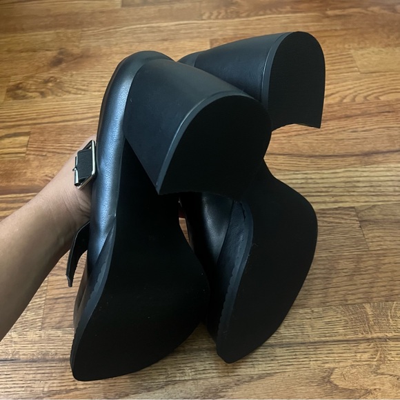 Elegant Black Chunky Heel Mary Jane Shoes - Picture 5 of 6